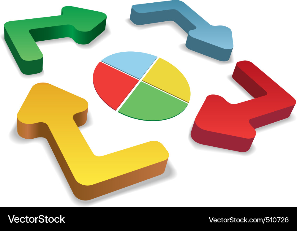 Circular Process Flow Arrows - Color Cycle vector image