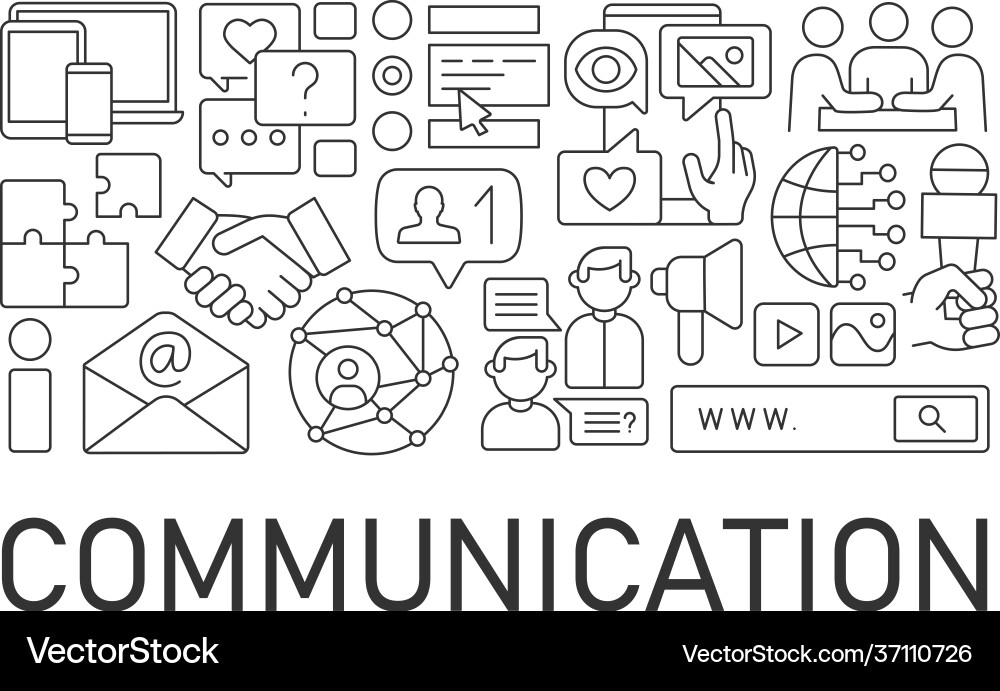 Communication abstract linear concept layout Communication abstract linear concept layout Vector Image