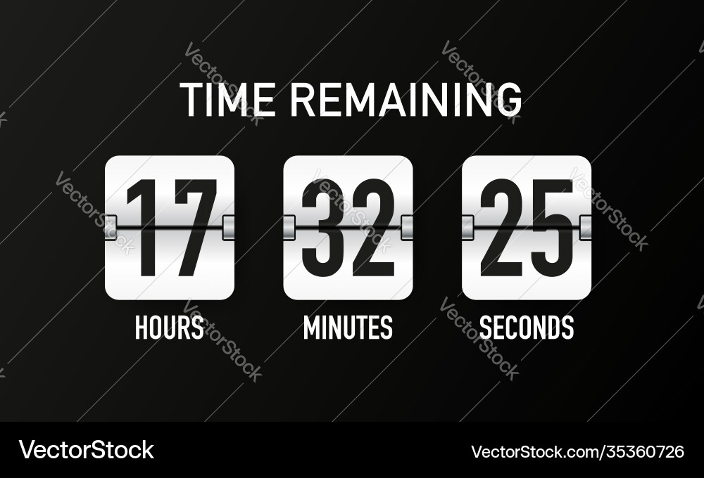 Countdown Zeitzähler mechanisch Countdown Zeitzähler mechanisch Vektorbild