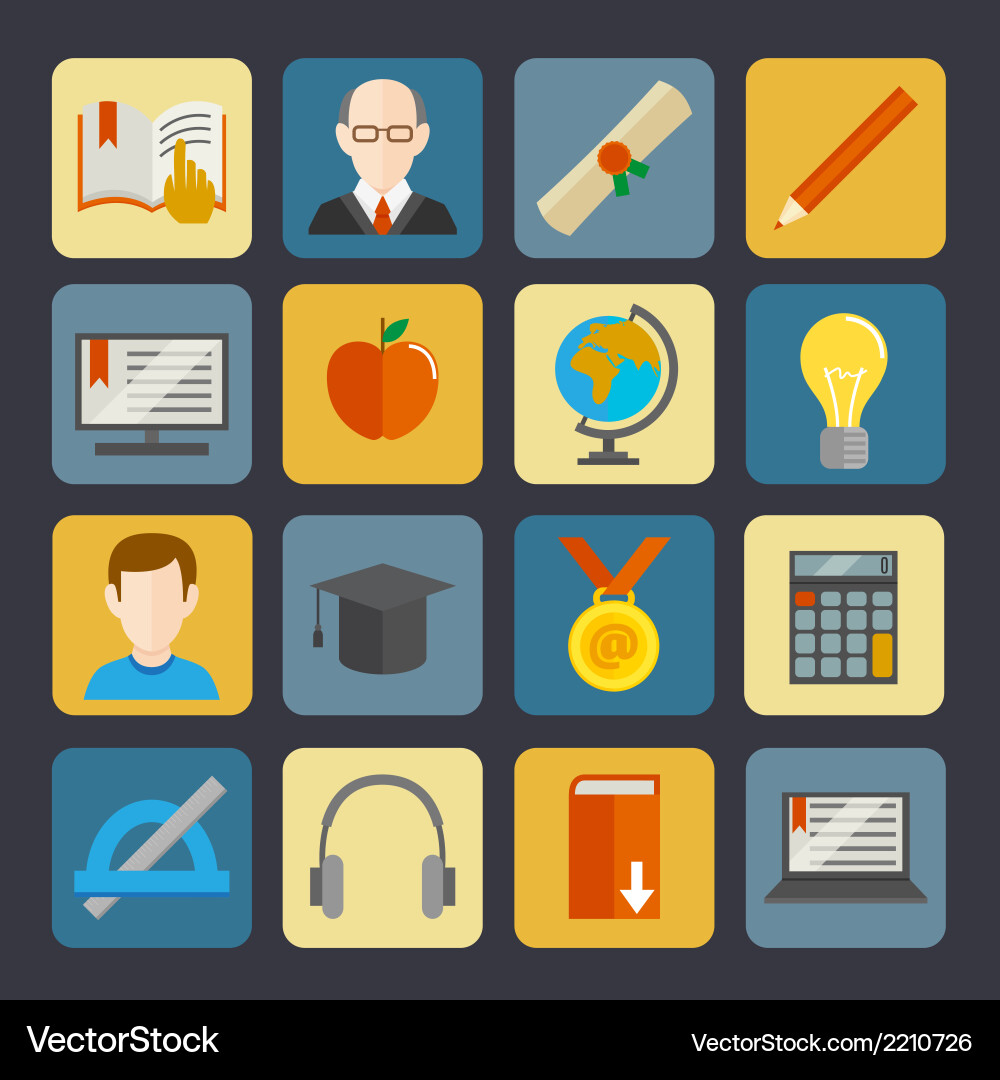 E-learning buttons set Vector Image