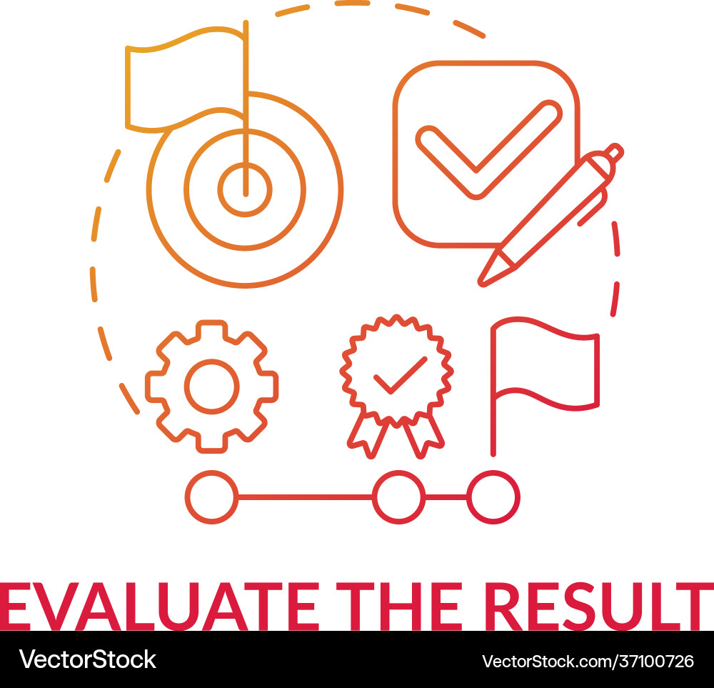 Evaluate result red gradient concept icon Vector Image