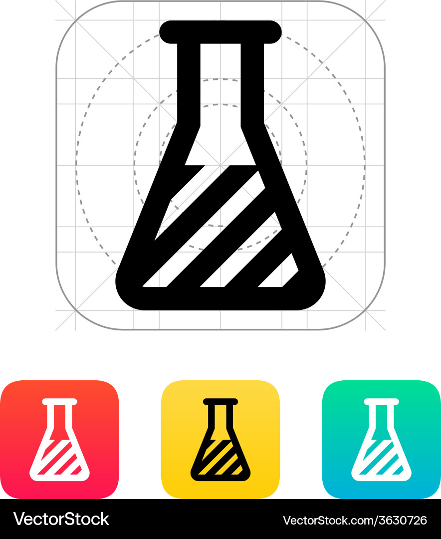 Flask with substance icon vector image