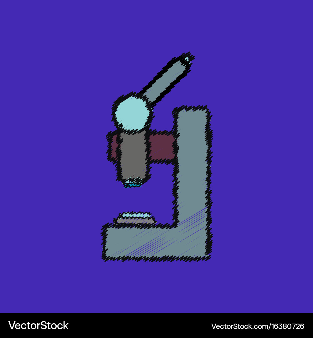 Flat shading style icon laboratory microscope Vector Image