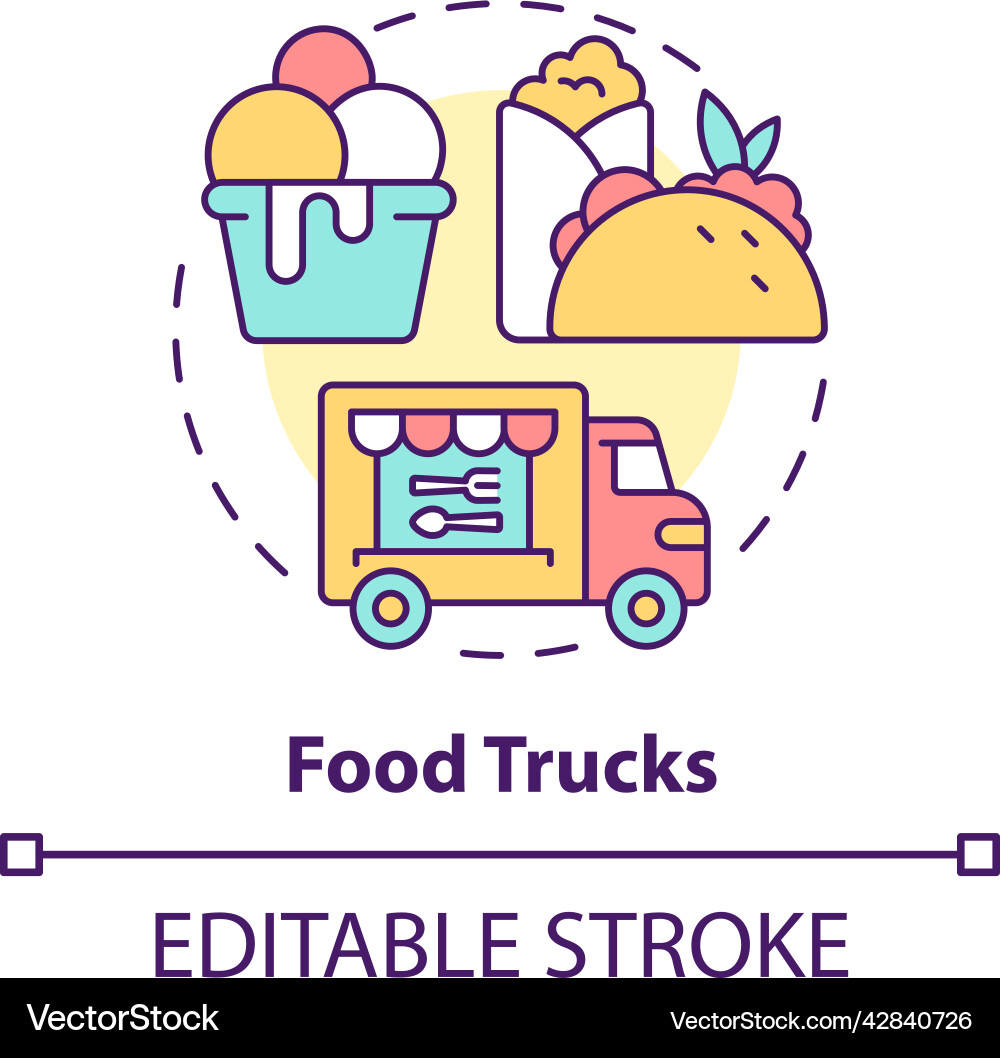 Food trucks concept icon Food trucks concept icon vector image