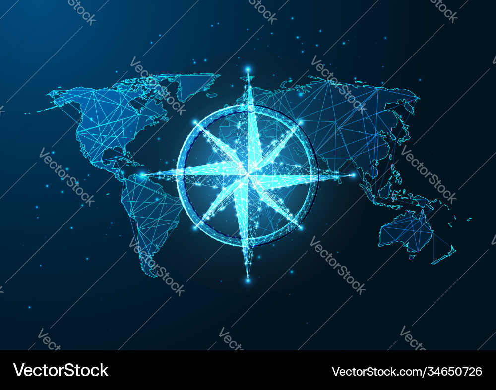 Futuristic navigation concept with glowing low Futuristic navigation concept with glowing low vector image