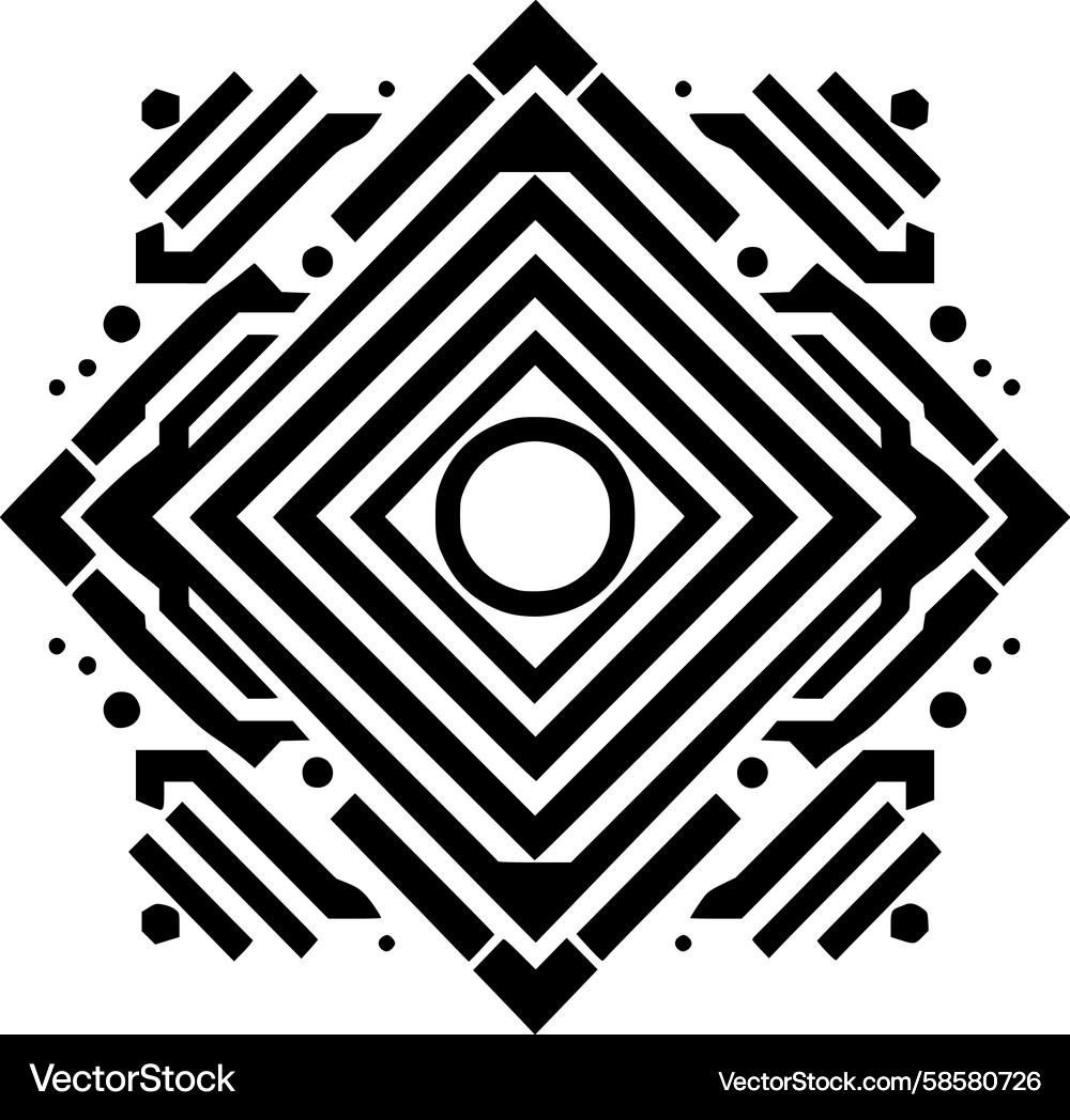 Geometric circuit pattern Vector Image
