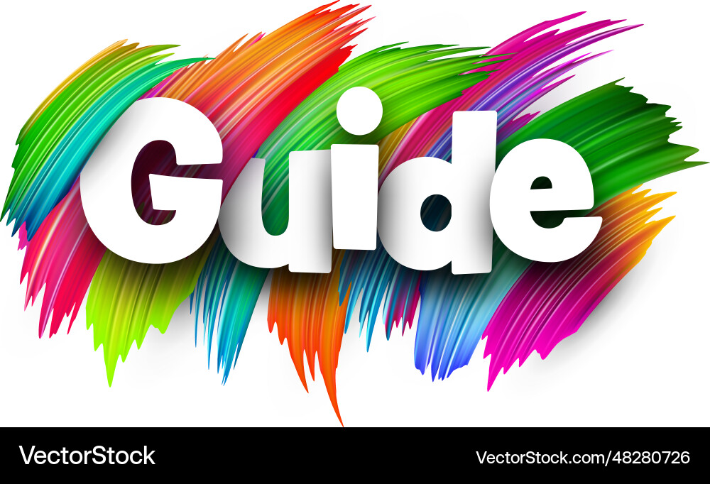Guide paper word sign with colorful spectrum Guide paper word sign with colorful spectrum vector image