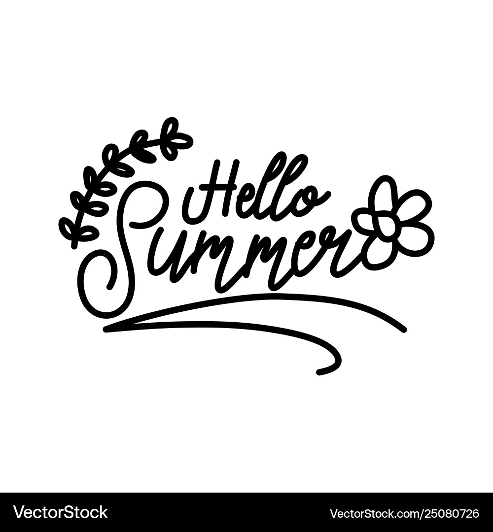 Hello summer script text design template Hello summer script text design template vector image