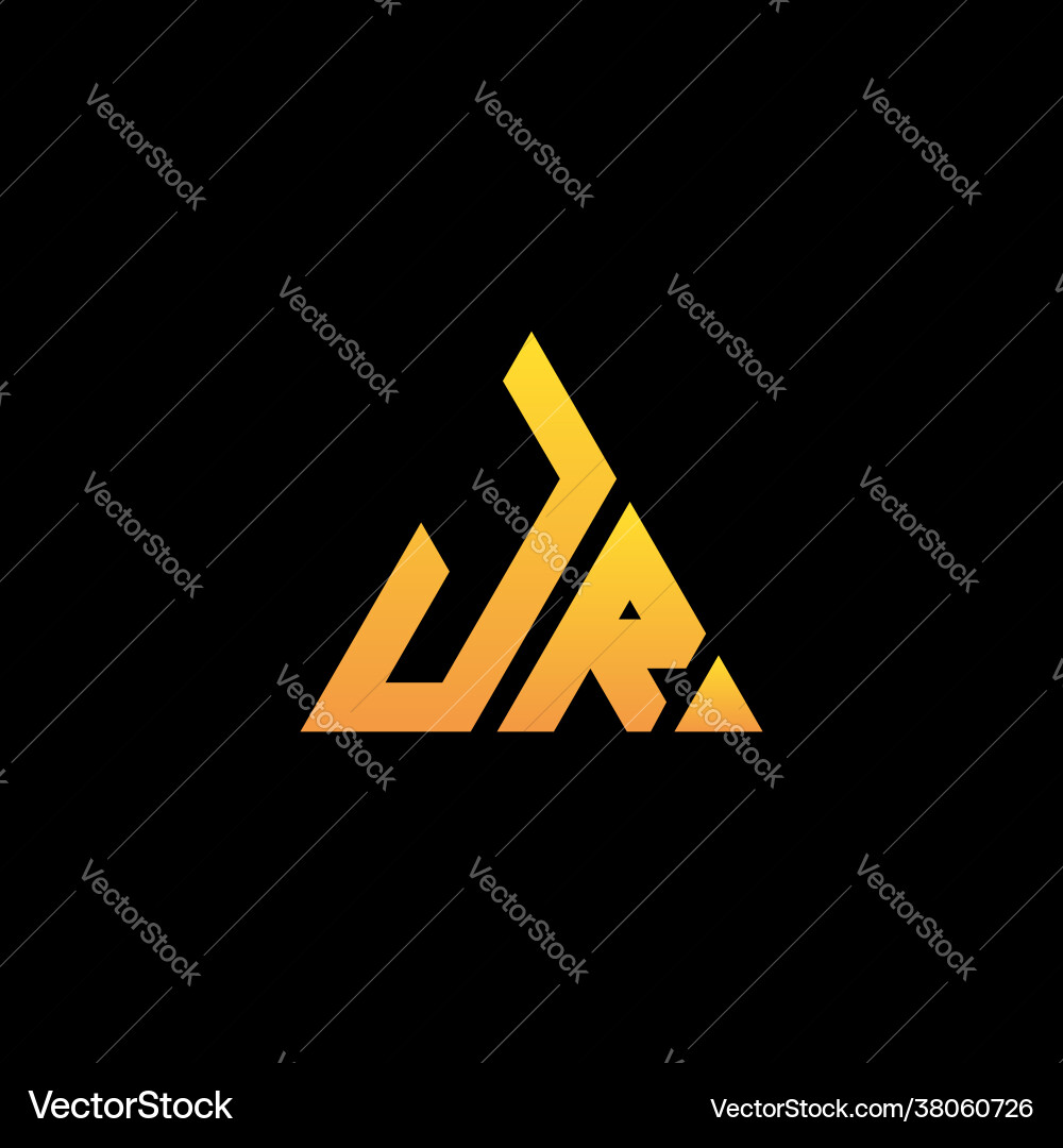 J r monogram initial logo with a yellow triangle J r monogram initial logo with a yellow triangle Vector Image