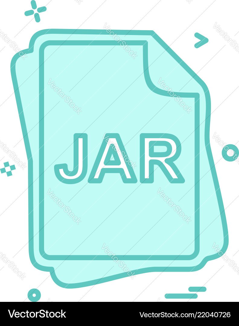 Jar file type icon design Jar file type icon design vector image