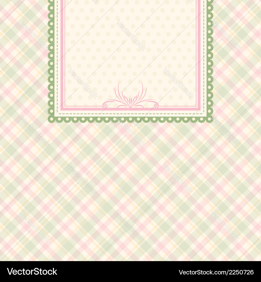 Label on color checked background vector image
