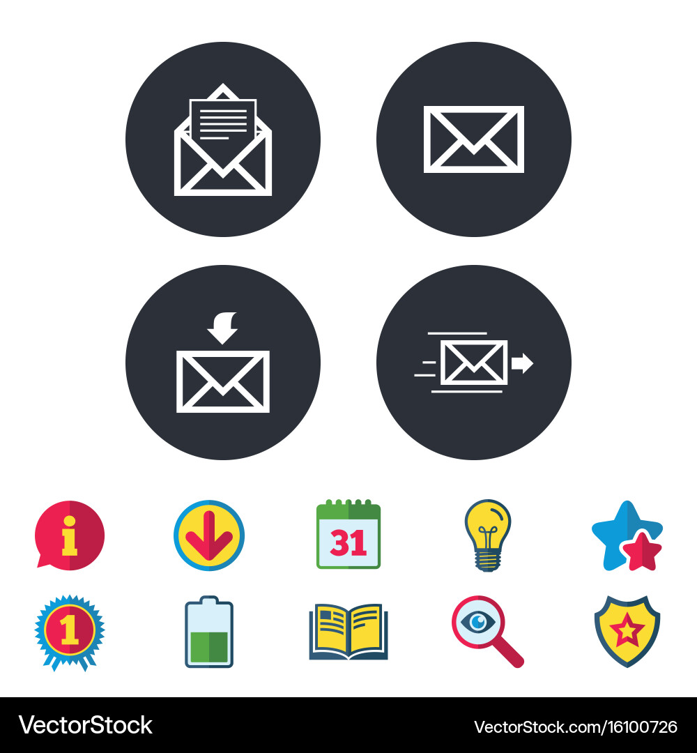 Mail envelope icons message document symbols Vector Image