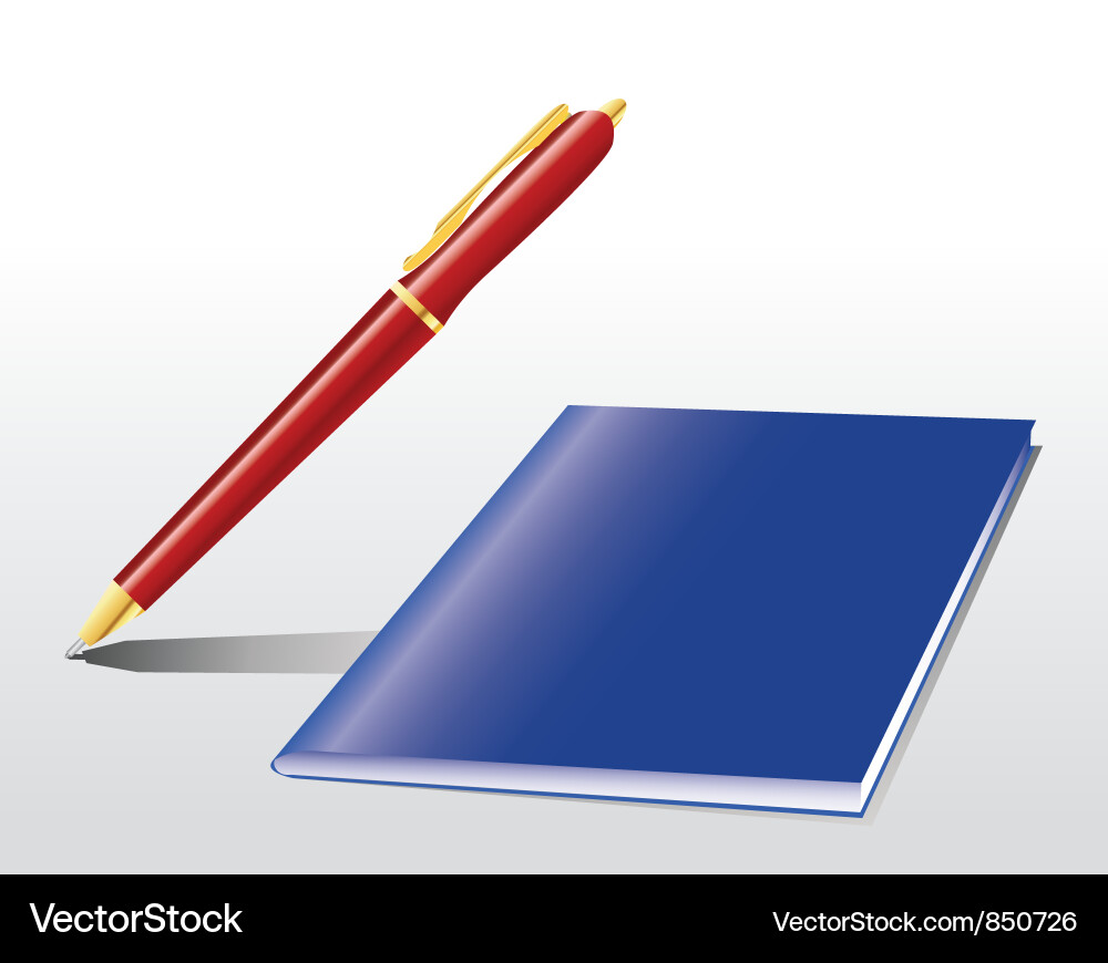 Pen notebook vector image