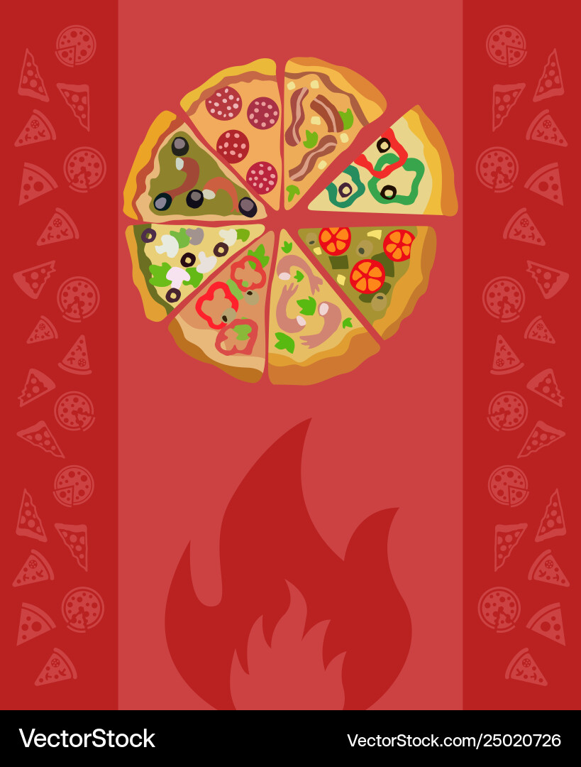 Pizzeria Restaurant Poster Farbvorlage Pizzeria Restaurant Poster Farbvorlage vektorbild