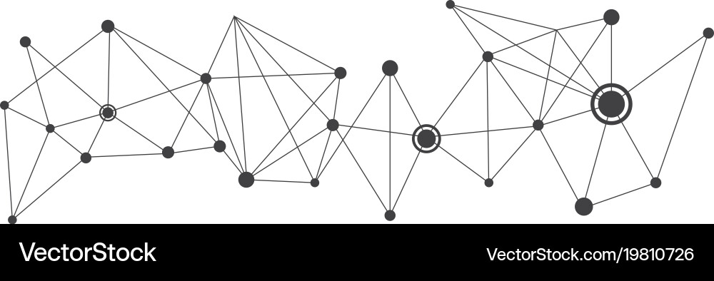 Polygonal with connecting dots and lines Vector Image
