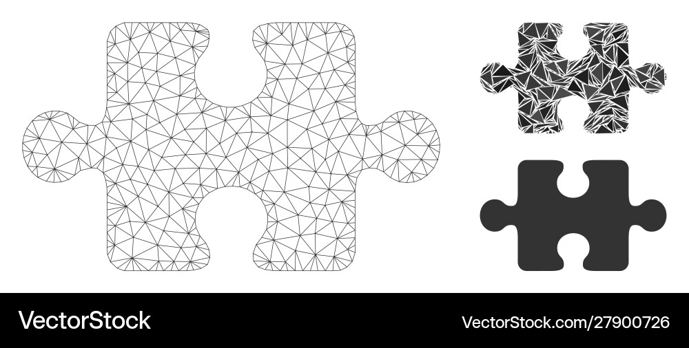 Puzzle item mesh carcass model and triangle Vector Image