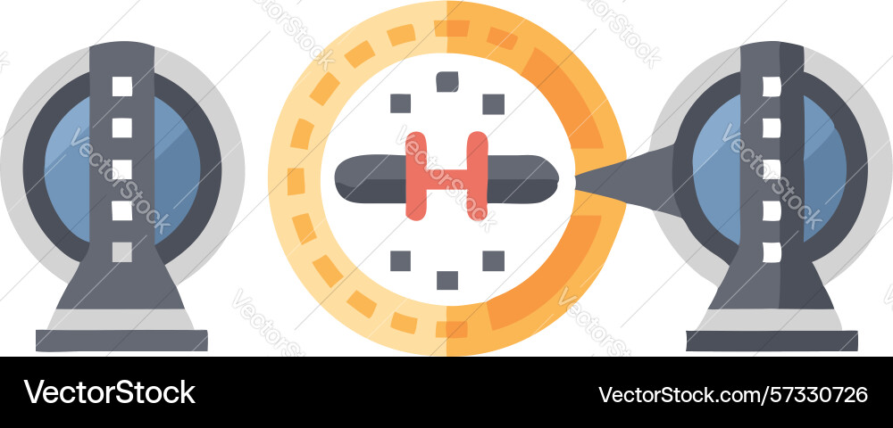 Quantum computing data transfer futuristic tech vector image