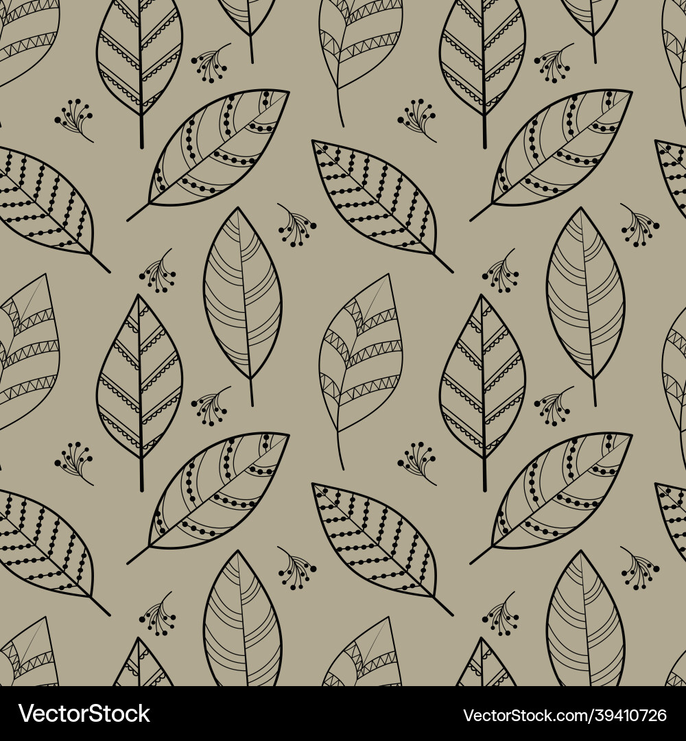 Seamless pattern of leaves Vector Image