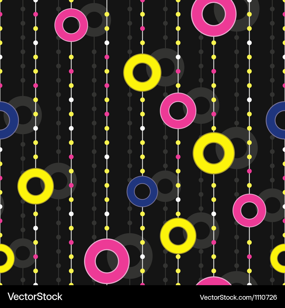 Seamless pattern with colorful circles on thread vector image
