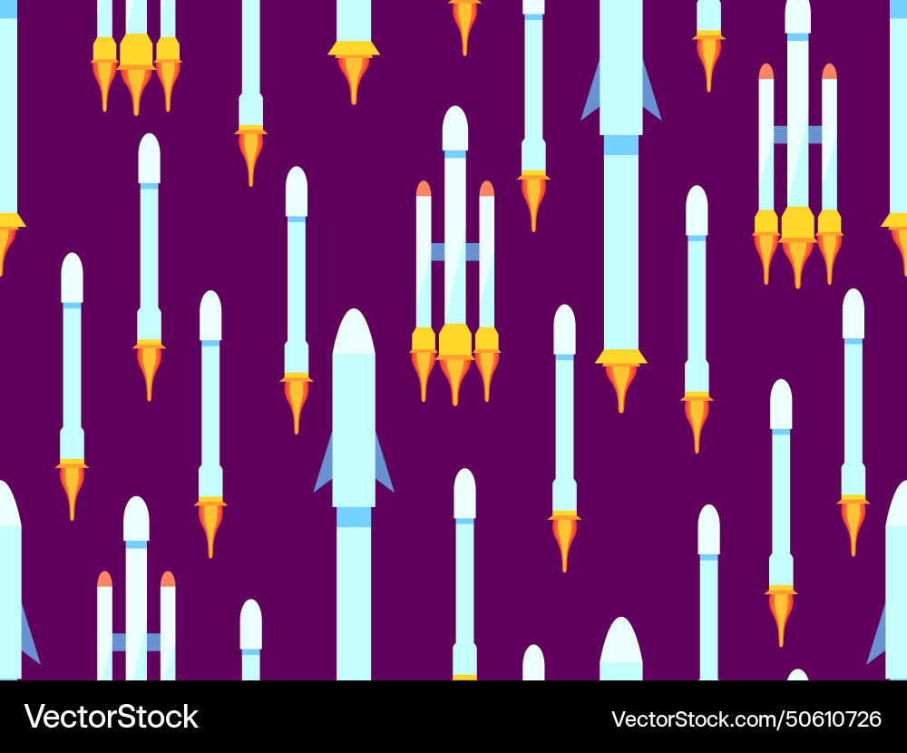 Seamless pattern with space rockets orbital Seamless pattern with space rockets orbital vector image