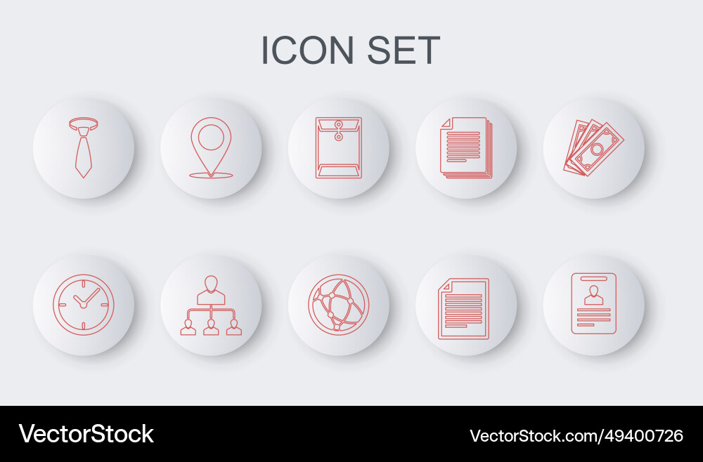 Set line identification badge clock envelope Set line identification badge clock envelope vector image