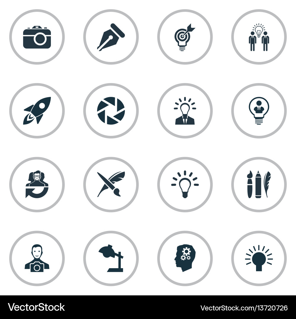 Set of simple visual art icons Set of simple visual art icons vector image
