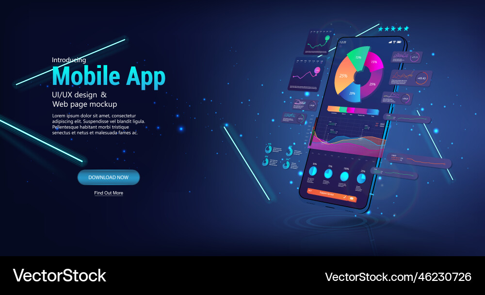 Smartphone UI/UX Interface Concept vector image