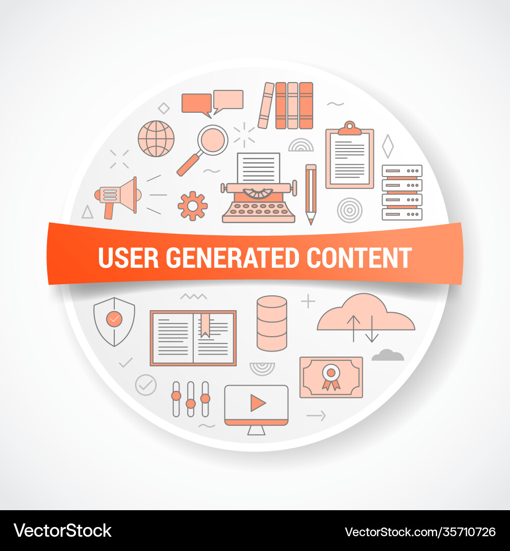 Ugc user generated content with icon concept Vector Image