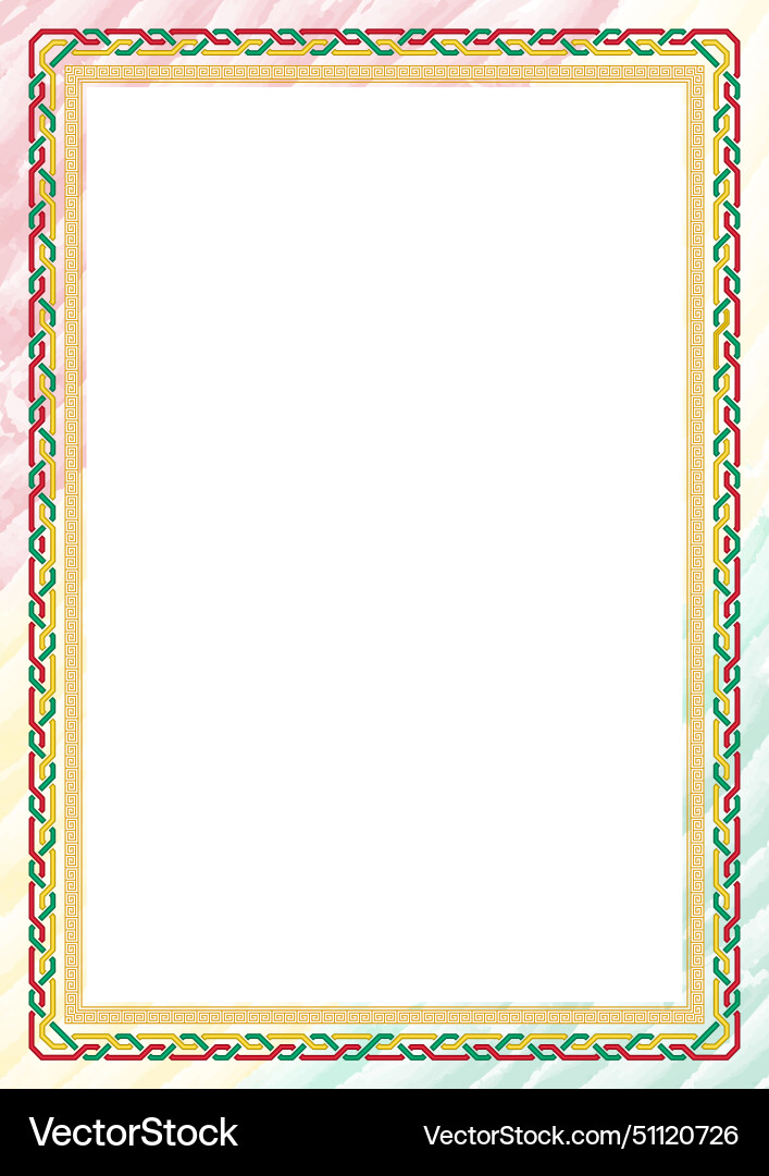 Vertical frame and border with guinea flag Vertical frame and border with guinea flag vector image