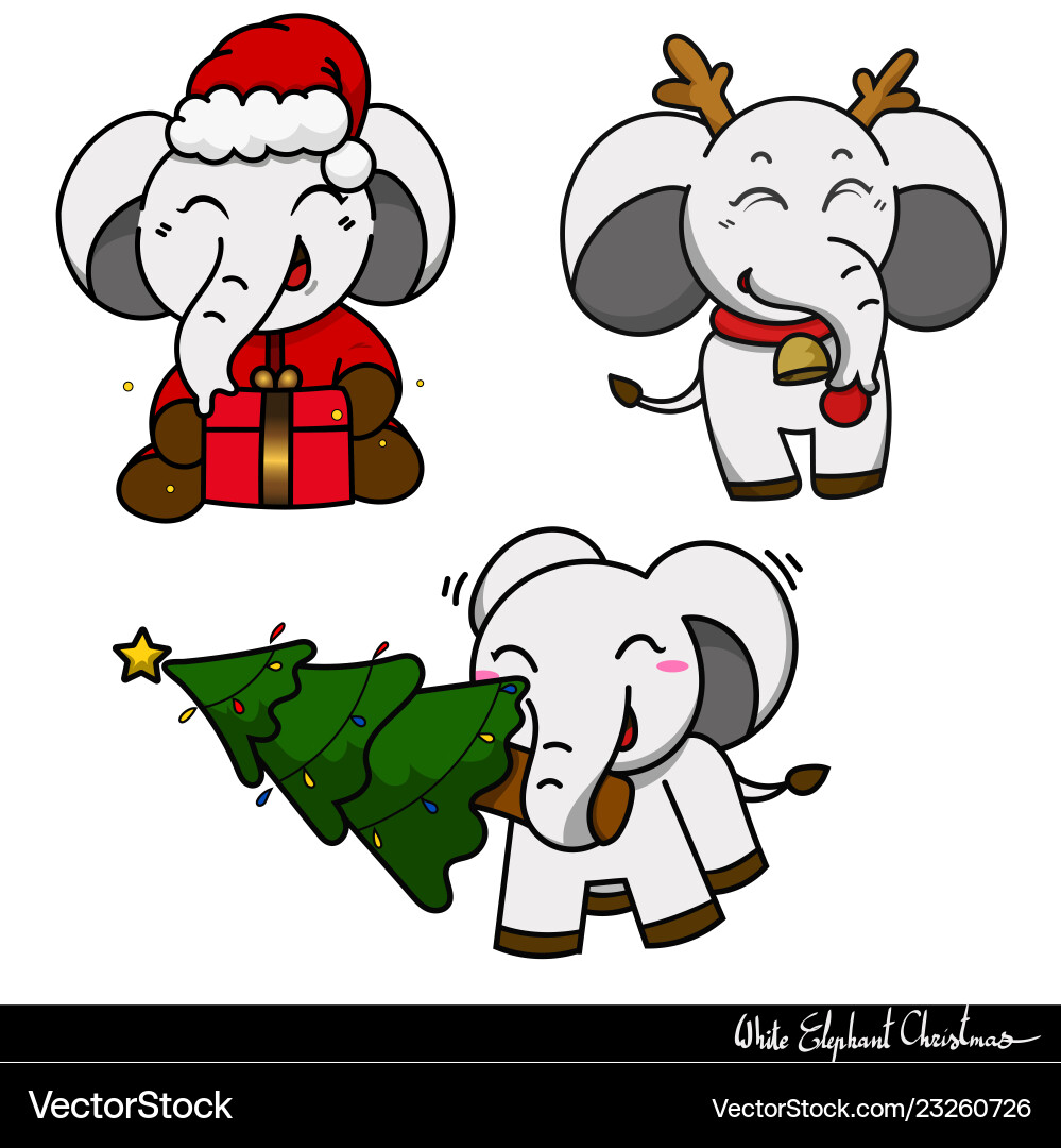 White elephant gift exchange christmas White elephant gift exchange christmas vector image