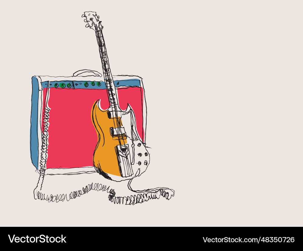 Zeichnung einer E-Gitarre Zeichnung einer E-Gitarre vektorbild