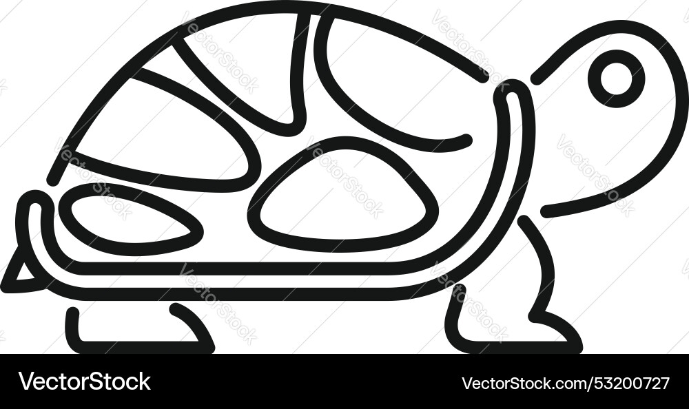 Big turtle walking with shell drawing icon outline Big turtle walking with shell drawing icon outline Vector Image