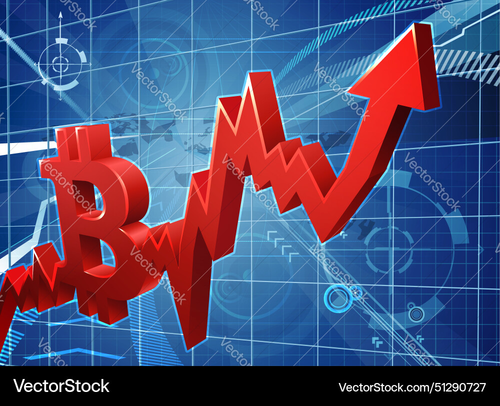 Bitcoin performance graph concept Bitcoin performance graph concept vector image