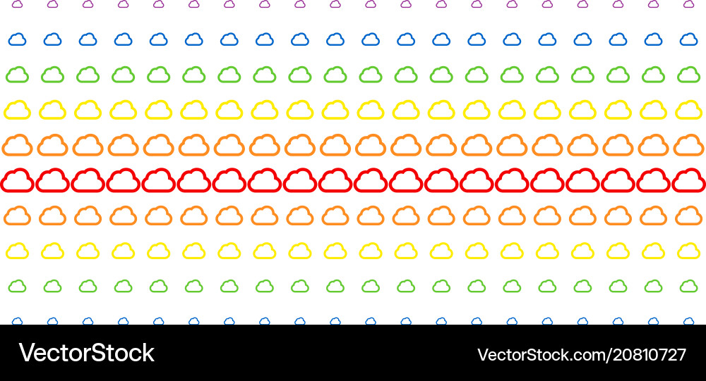 Cloud shape halftone spectral array Cloud shape halftone spectral array Vector Image