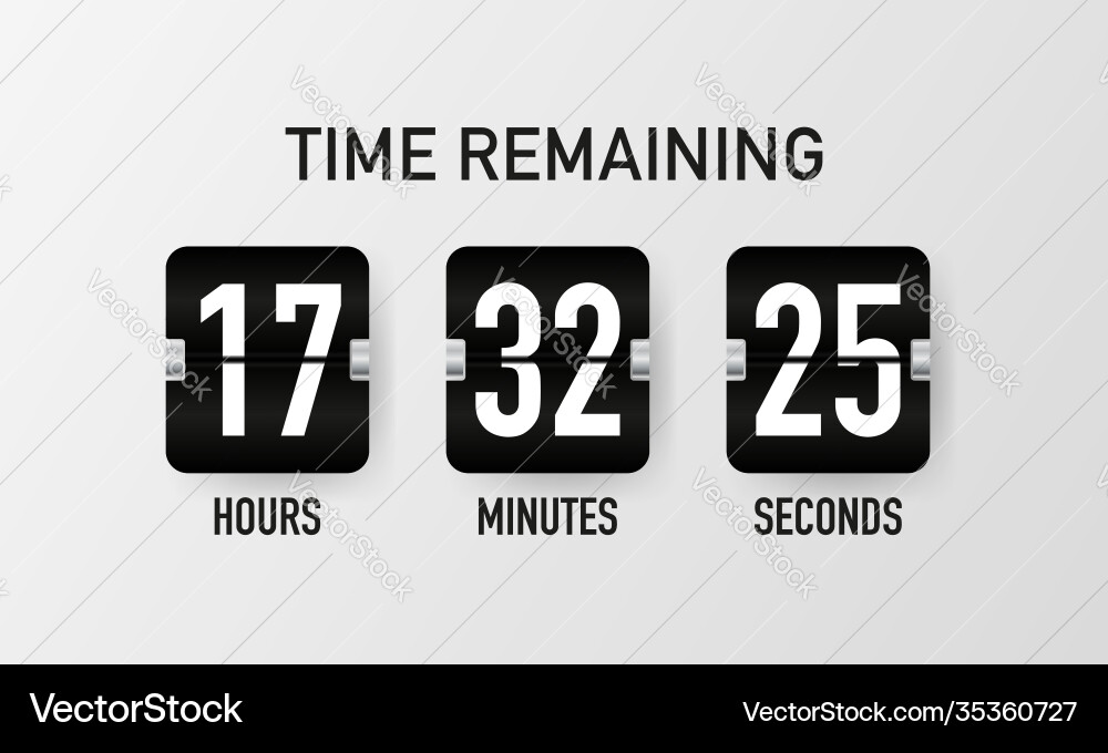 Countdown Zeitzähler mechanisch Countdown Zeitzähler mechanisch vektorbild