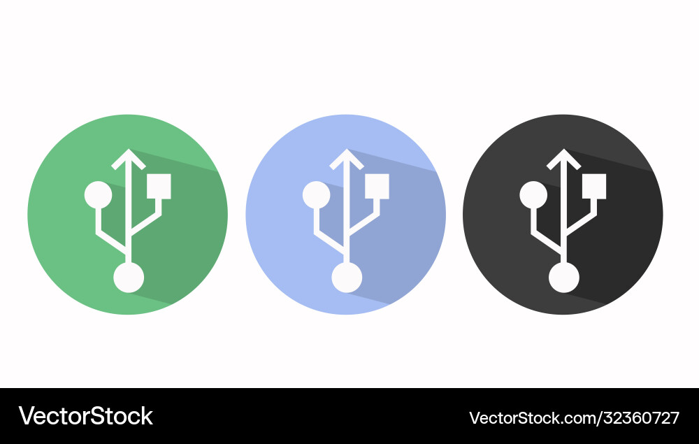 Different color set flat usb device Different color set flat usb device Vector Image