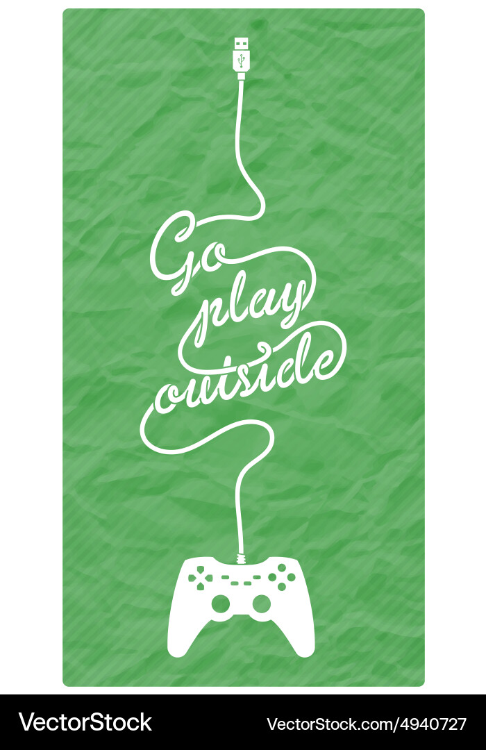 Gamepad with cable in the shape of a message Vector Image