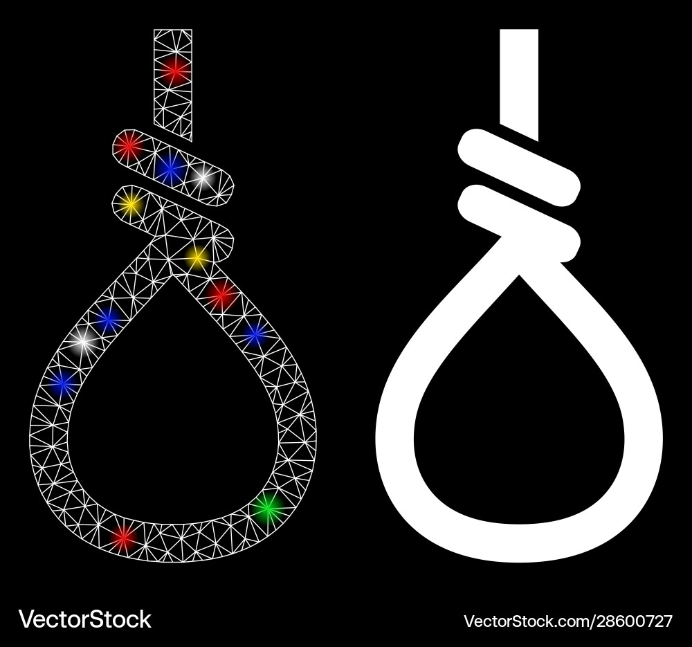 Glowing mesh carcass loop knot icon with light Glowing mesh carcass loop knot icon with light Vector Image