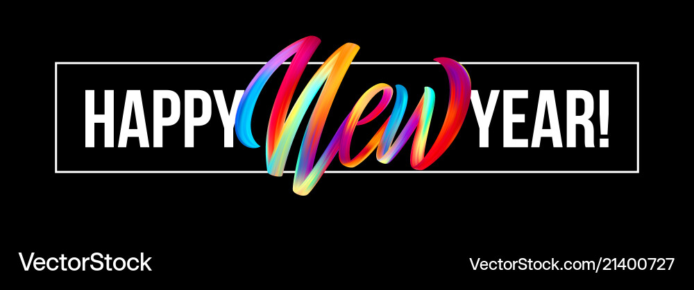 Happy new year lettering on the background vector image