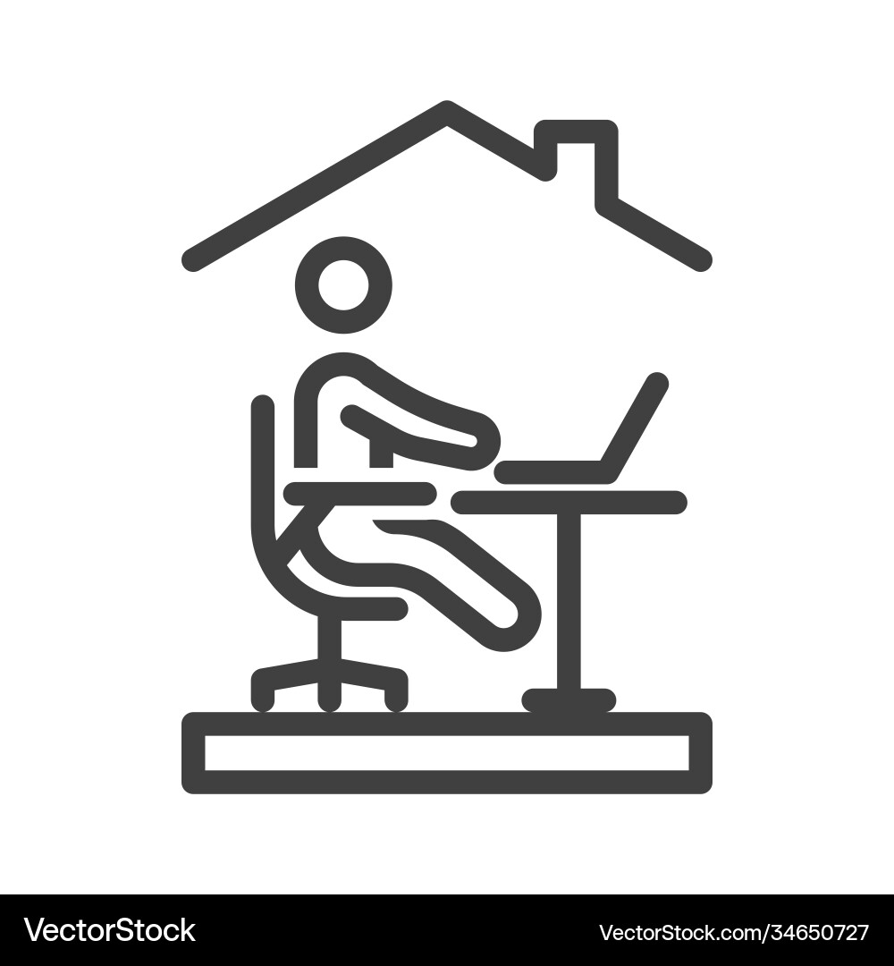 Homework icon simple linear image a person Homework icon simple linear image a person vector image