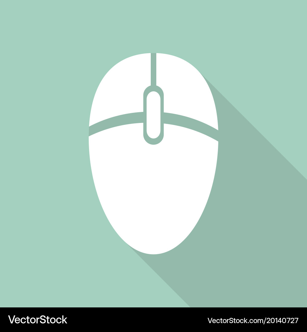 Icon computer mouse with a long shadow vector image