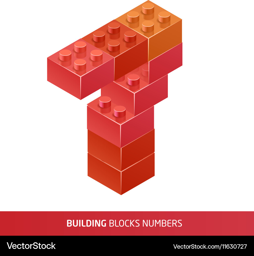 Isometric Building Blocks Set vector image