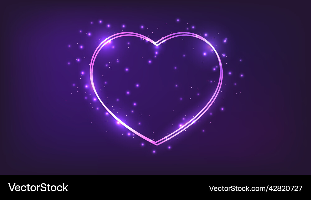Neon double frame with shining effects Neon double frame with shining effects vector image