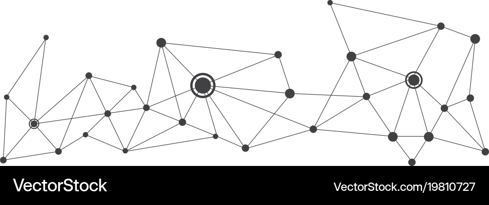 Polygonal with connecting dots and lines vector image