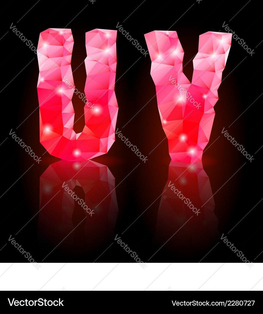 Ruby polygonal font vector image