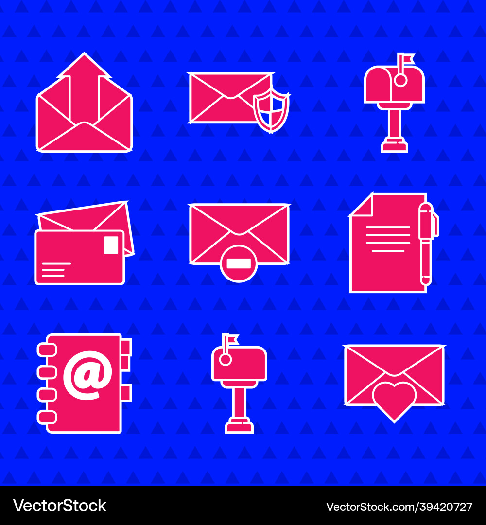 Set delete envelope mail box Set delete envelope mail box vector image
