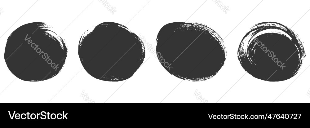 Stroke in circle shape collection round paint Stroke in circle shape collection round paint vector image