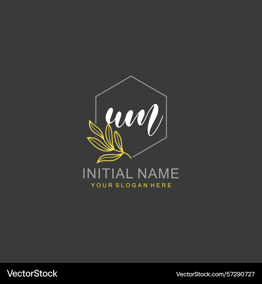 Um initial logo templates with botanical elements Um initial logo templates with botanical elements Vector Image