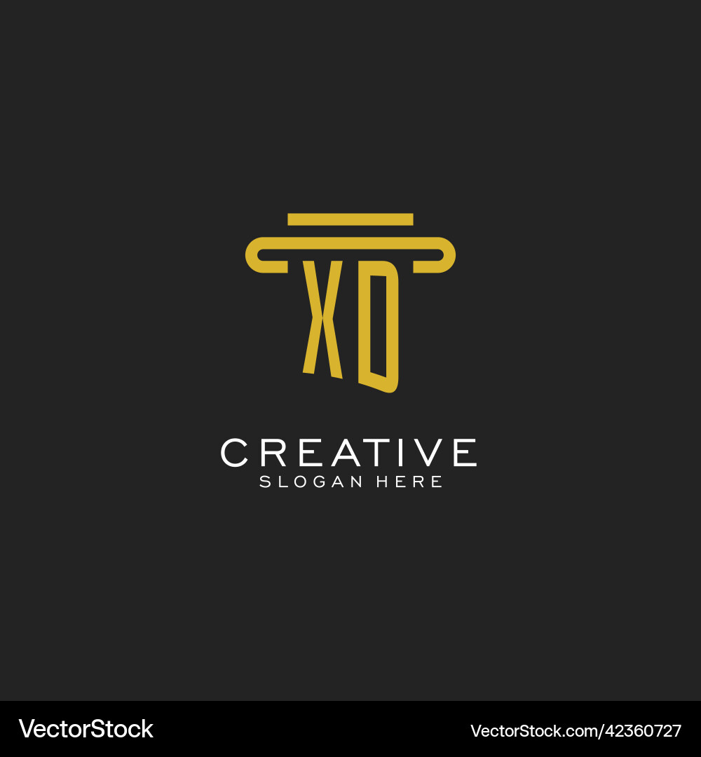 Xd initial logo with simple pillar style design Vector Image