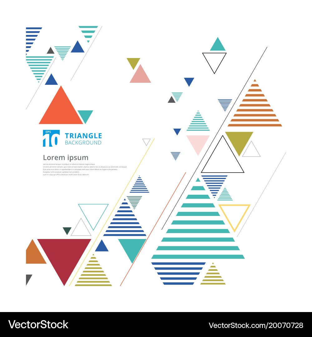 Abstract colorful triangle composition layout vector image